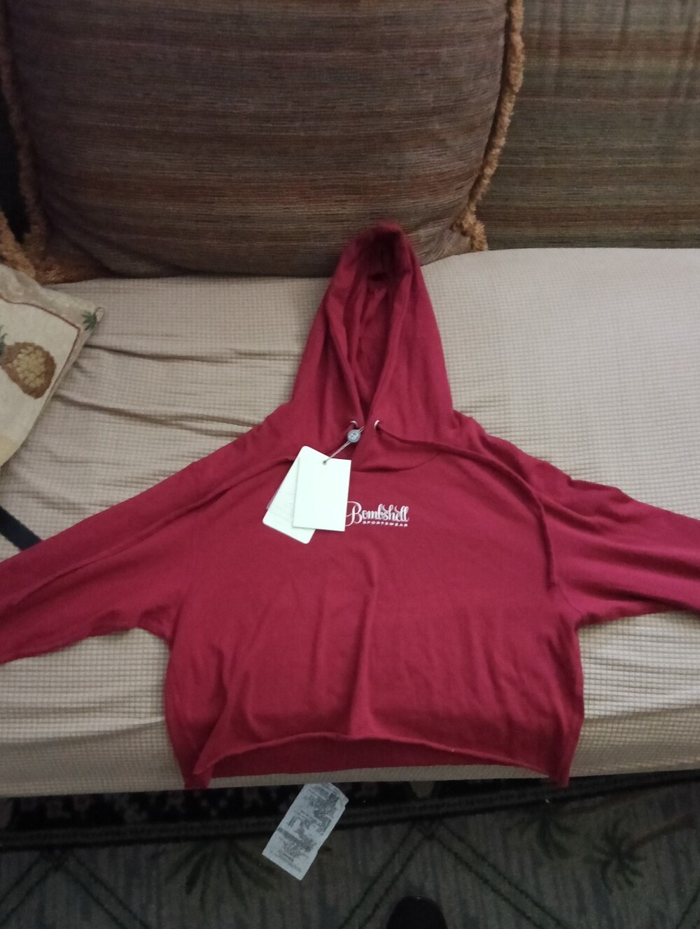 Bombshell Sportswear Women's Red Cropped Hoodie